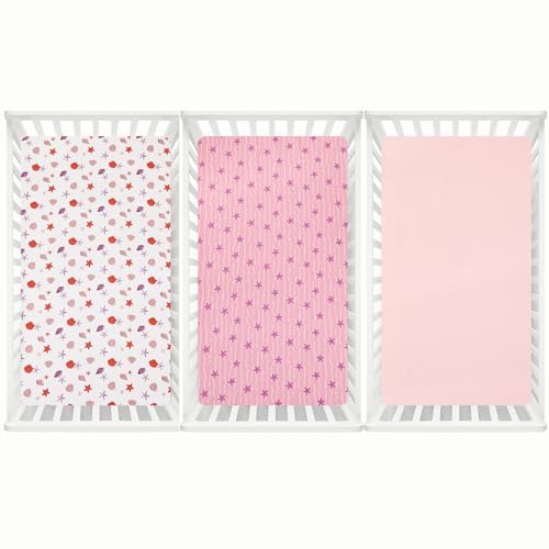 Image of david's kids 3 Pack Fitted Crib Sheets, Ultra Soft Breathable Comfortable Baby Sheet Set for Boys Girls Neutral, 28x52 Inch Fits Standard Crib and Toddler Mattresses, Beach