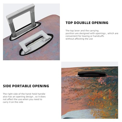 White Ghostly Figure Wildflowers Elastic Travel Luggage Covers Dustproof Scratch-Resistant Suitcase Protector Fit 22-24 Inch3