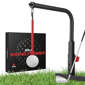 KIDZIES Golf Swing Trainer – Durable Iron Practice Golf Swing Training Aid – Golf Accessories for Kids & Youth with Replacement Ball Included & Height Adjustment Golf Accessories for Gift