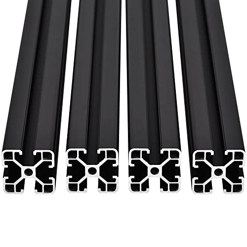 4Pcs T Slot 4040 Aluminum Extrusion Profile 48'',European Standard Anodized Linear Rail For 3D Printer Parts And Cnc Diy 1220Mm Black(48Inch) #TOP4