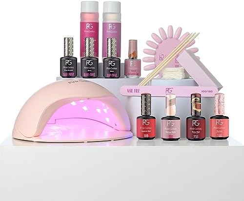 Pink Gellac Kit Vernis Semi Permanent - Manucure Kit Semi Permane...