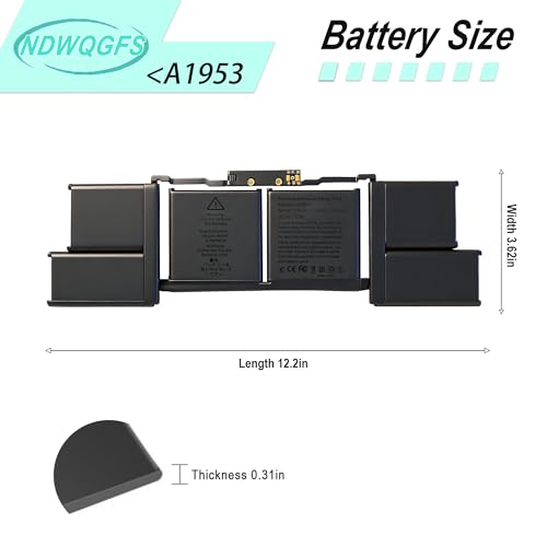 Image of A1953 A1990 Battery for MacBook Pro 15 Inch (Mid 2018 2019) Laptop Battery Replacement Model A1953 Battery EMC 3215 3359 MV902LL /A, MV932LL /A, MR962LL /A