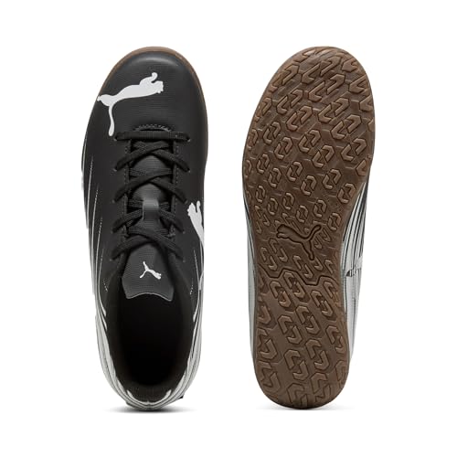 Puma Unisex-Child ATTACANTO Indoor Training Soccer Shoes, Black-White AH25, Big Kid 4 - image 3