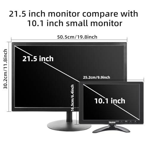 Image of 10.1 Inch Small Computer Monitor, 1920x1200 Mini PC Display with HDMI VGA AV BNC USB Intput, Built-in Speakers, VESA, Remote Control