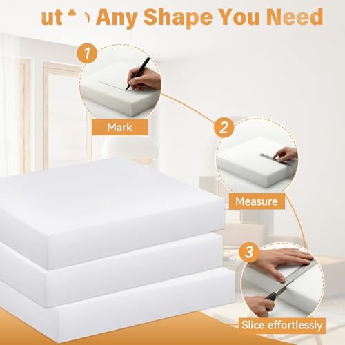 DRKSBESTO 6 Pack 5" x 24" x 24"-High Density Foam Couch Cushion Replacement Square Cut to Size Foam Couch for Patio Furniture Commercial Dinning DIY Projects-Cover Not Included by DRKSBESTO - Image 5