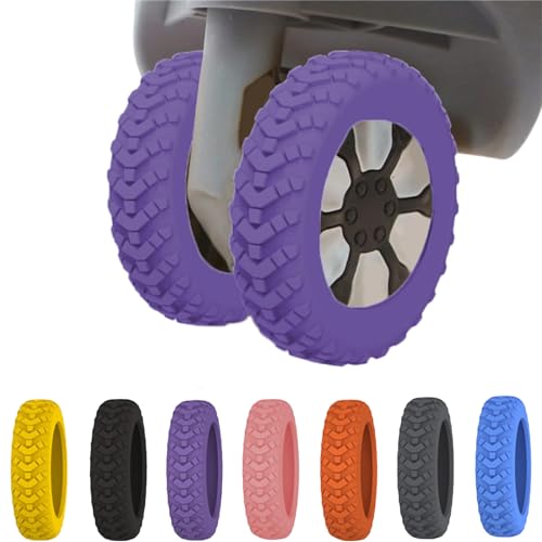 2024 New [Upgrade] Luggage Wheel Covers, 8Pcs Luggage Wheel Protector Covers, Luggage Compartment Wheel Protection Covers, Shock-Proof Anti-Slip Luggage Wheels Silent Protection Cover (8Pcs Purple)