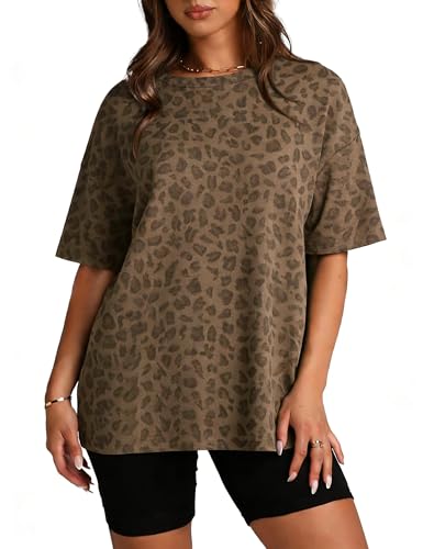Image of Womens Camo Shirt Oversized Maple Leaf Short Sleeve T Shirts Tops