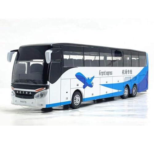 Image of DEOXY Big Airport Shuttle Double Decker Toys for Kids Diecast Metal Alloy Light & Music Open Door Collection Bus Toys for Boy Kids