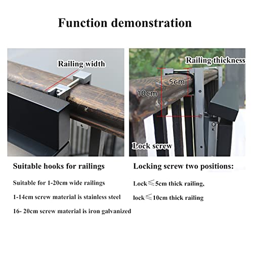 JMCAJIE Balkonhängetisch Klappbar, Balkontisch Geländer Verstellbar Metall Klapptisch Wandklapptisch,Balkonmöbel Kleiner, Outdoor-Tisch Hängetisch Für Kaffeetisch Terrasse Camping Gartentisch – Bild 6