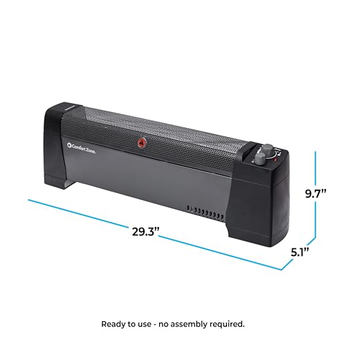 Comfort Zone CZ600BK Electric Baseboard Space Heater With Adjustable Thermostat thumb #6