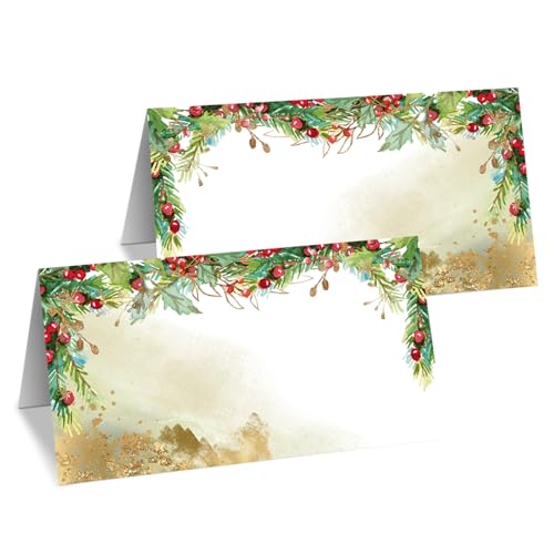 Tischkarten Weihnachten für Namen - 20 Platzkarten zum Beschriften