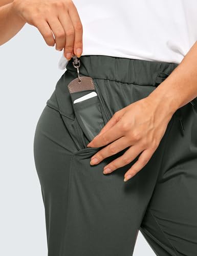 CRZ YOGA Calças de moletom alongadas femininas com cordão e cordão. Calça esportiva de viagem com bo