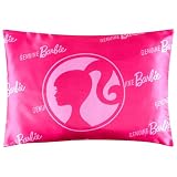 Get Trend Barbie Silky Satin Pillowcase 19x26in, Officially Licensed Smooth Soft Glossy Zipped Pillow Covers for Hair and Skin Beauty, Gifts for Girls, Teens (Pink Barbie)
