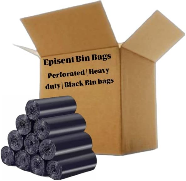 EPISENT 400 Pack Heavy Duty Refuse Sacks Kitchen Bin Liners Strong