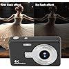 Digital Camera, 12MP 1080P Point and Shoot Digital Camera with 2.4in TFT Screen, 16X Zoom, Auto Focus, Portable Compact Design, for Photography Travel Vlog (Black)
