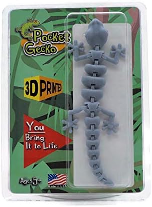 Snafoozle Pocket Gecko (Gray) Articulated 3D Printed Fidget Toy. You Manipulate it and Make it Look Alive