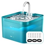 fontaine animalis Système de filtration quadruple : La fontaine à eau pour chat est équipée d'un filtre amélioré qui filtre efficacement les poils, la poussière et autres débris, élimine les odeurs et adoucit l'eau pour offrir à votre animal une eau fraîche et pure.