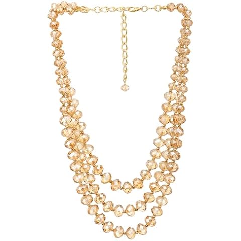 COOLSTEELANDBEYOND Champagne Crystal Necklace Cover