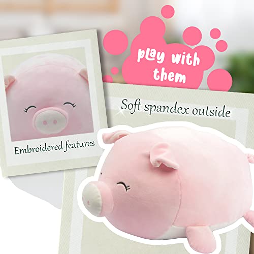 Linzy Plush 15" Smoochy Pals Pink Pig, Ultrasoft Stuffed Animal Plush Toy, Cute Squishy Hugging Plush Pillow Pet, For Kids, Room Decoration, Travel #TOP4