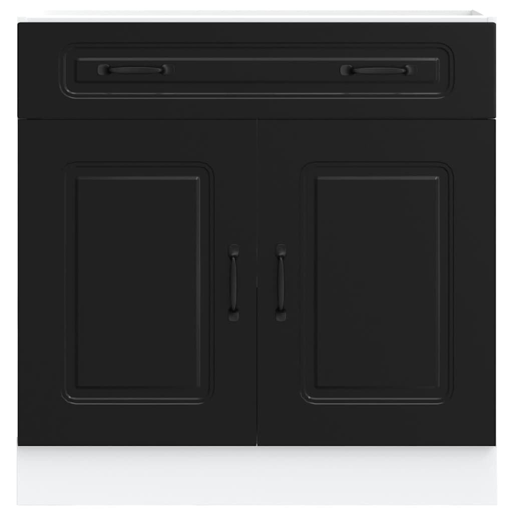 vidaXL Küchenunterschrank Kalmar Schwarz Holzwerkstoff, Spülenunterschrank, Schrank Küche, Lagerschrank, Unterschrank für Küche, Küchenzeile