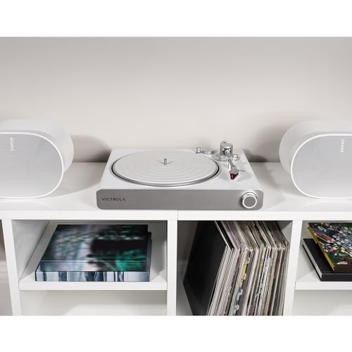 Victrola Stream Carbon - Wi-Fi Streaming 2-Speed Turntable with Bluetooth, Works with Sonos, UPnP Wi-Fi Streaming, Roon Ready Relay, Ortofon 2M Red Cartridge & Carbon Fiber Tonearm (White/Silver) by Victrola - Image 7
