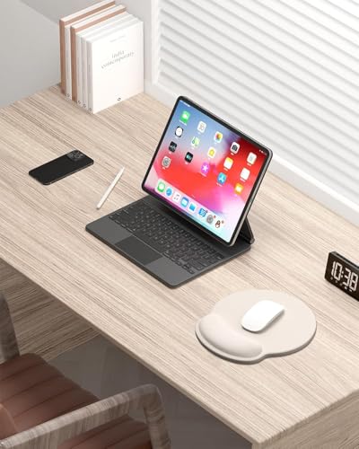 Image of Mouse Pad with Gel Wrist Rest Support, Ergonomic Mouse Cushion with Non Slip Rubber Base Mouse Pad for Laptop, Computer, Gaming, Office (Cream, Round)