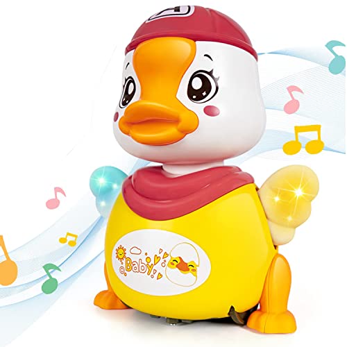Juguetes sensoriales movil Bebe,Pato eléctrico de Juguete para niños con música y Luces Que Baila, Juguetes educativos para niñas niño de 3 - 10 años,Regalo de cumpleaños y de Navidad Originales Cover