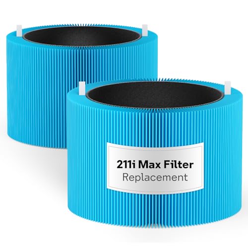 Leemone 2 Pack Blue Pure 211i Max AllergenBlock Filter Replacement Compatible with Blue Pure 211i Max Air Puri-fier, H13 True HEPA & Activated Carbon Filter, Compare to Part #F2MAX
