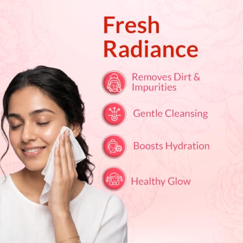 Image of kara Rose water Face Wipes for Oily & Acne Prone Skin | 10 Wipes Pack | Oil Control Cleansing Wet Wipes Removes Dirt Oil Makeup | Alcohol Free, Dermatologically Tested Travel (Pack of 5)