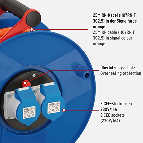 Brennenstuhl CEE Camping-Kabeltrommel 230V mit 25m Kabel