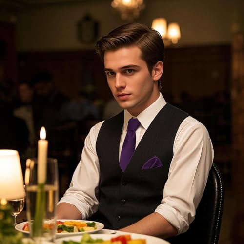 Image of Men's Pocket Square, Solid Color Boys Handkerchiefs for Men Wedding Party