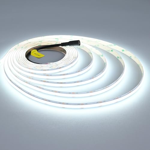 JOYLIT 24V COB LED Strip Lights 16.4FT/5M 288LEDs/M 6000K Cool White, UL Premium 6W/FT 10500LM Super...