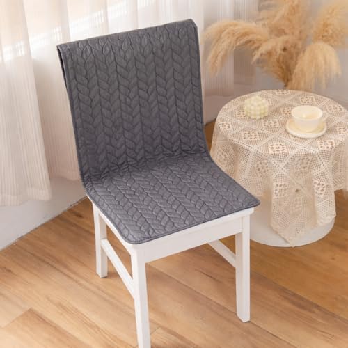 Image of HOMETHREADS Non-Slip Chair Cover-Universal Fit for Kitchen & Dining Chairs-Cushioned Comfort - Stylish Machine Washable Seat Cover -145x45Cm (Grey, Pack of 2)