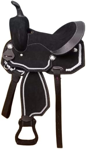 Children Pony Kids Western Synthetic Miniature Horse Saddle Equestrian Trail Barrel Racing Cordura Lightweight Tack Comfort Horse Riding Saddles Classic Quality Handmade Size 8" inches Seat, PONY13