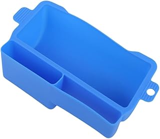 Lwaviwer Bandeja de goteo de grasa para barbacoa, caja de drenaje de aceite de silicona de grado alimenticio y caja de almacenamiento, color azul