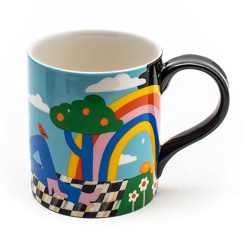 Taza MacKenzie-Childs decorativa de cerámica con asa miniatura 1