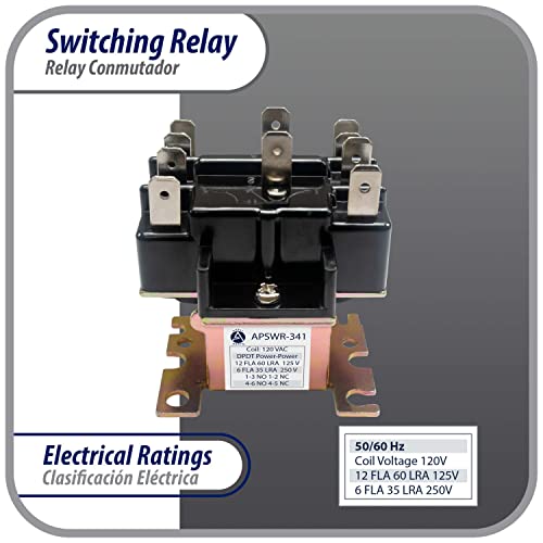 Appli Parts APSWR-341 90-341,110 VAC, General Purpose Switching Relay,DPDT, for HVAC applications and other general electrical installations Replaces APSR-341