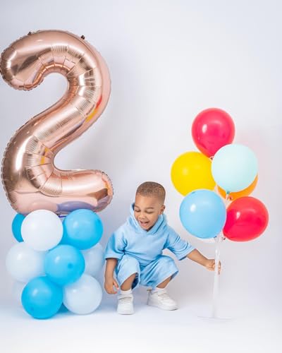 Image of Rose Gold Number 8 Balloon 40 Inch, 8th Birthday Party Decorations, Giant 8 Foil Balloon for Party Supplies