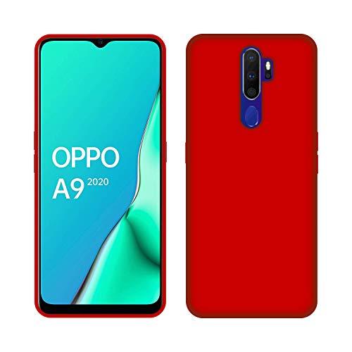 Image of Case Creation Luxurious OG Series for Oppo A9 2020 Case Cover,Anti-Dirty Slim Case Frosted Matte Cute Candy TPU Raised Bezel (Splash of Color) Back Cover for Oppo A9 2020 - Glamour Red
