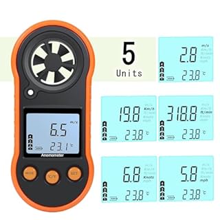 Digital Anemometer,Handheld Wind Speed Meter,Air Flow Velocity Meter for Measuring Wind Speed/Temperature with Backlight LCD,for Shooting, HVAC, Drone Flying,Windsurfing, Sailing, Surfing, Fishing