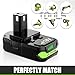 TURPOW Upgraded 4.0Ah Replacement for Ryobi 18V Battery Lithium and Charger Compatible with Ryobi 18 Volt Battery ONE+ Plus P102 P103 P104 P105 P107 P108 P109 Cordless Tools
