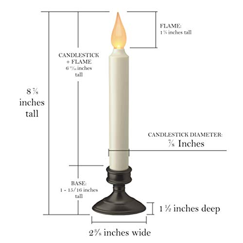 Xodus Innovations Battery Operated LED Window Candle, Dusk to Dawn Light Sensor, Aged Bronze Base, Amber Flicker Flame (4 Pack) - Thumbnail 4