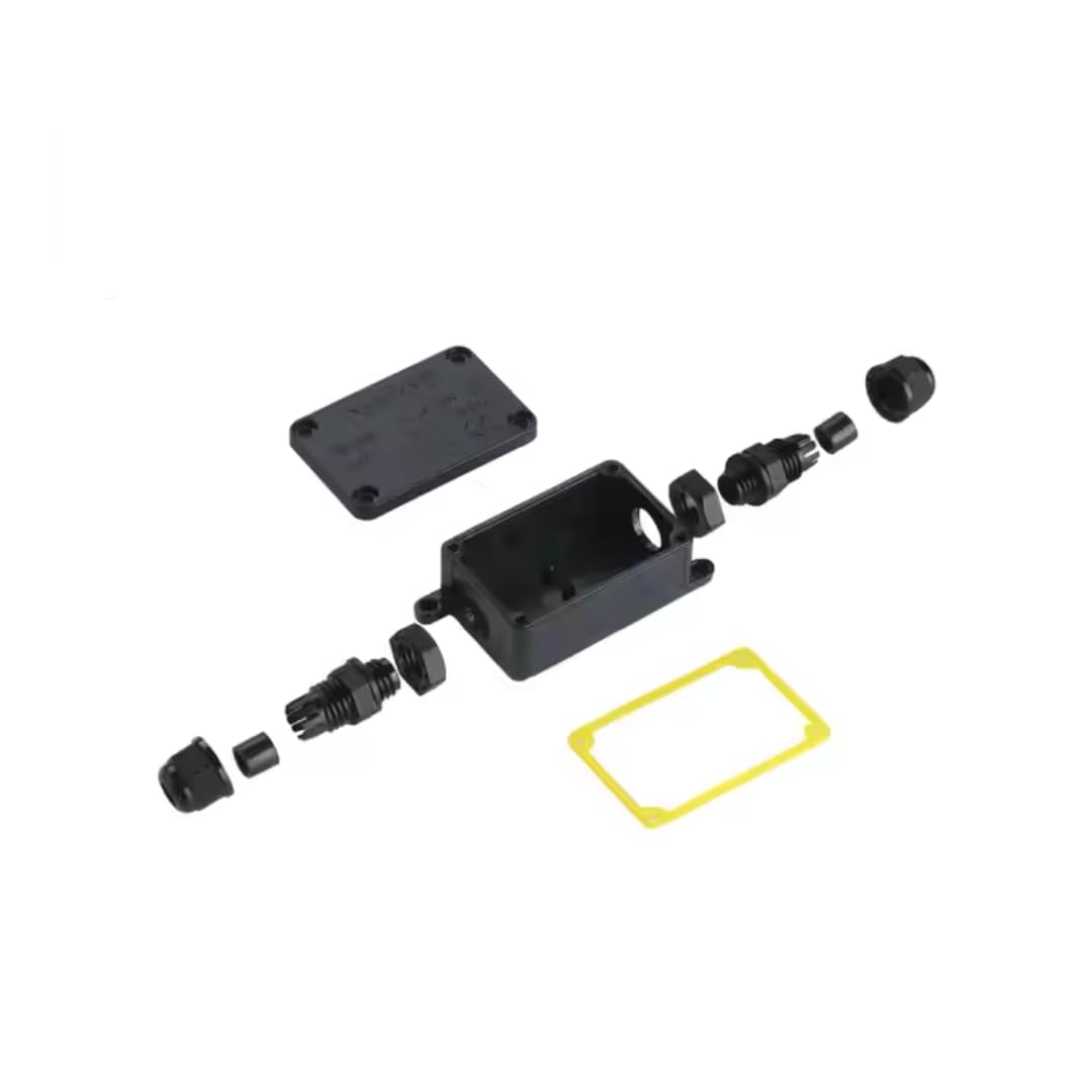 DOMIRA IP68 Waterproof Junction Box, Outdoor Electrical Box, Black Plastic, Polycarbonate & Stainless Steel - Image 2