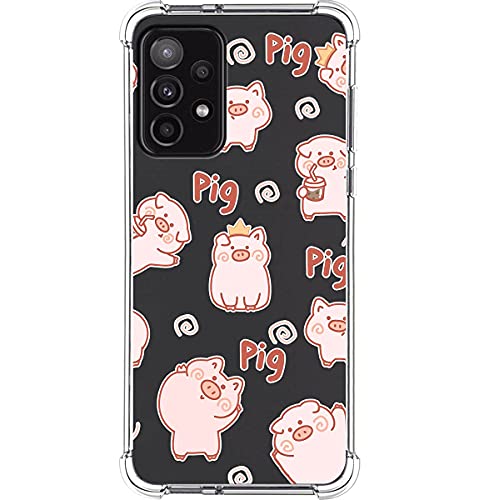 Tumundosmartphone Cover Silicone Anti Colpi Per Samsung Galaxy A52/A52 5G Disegno Disegni - Maiali
