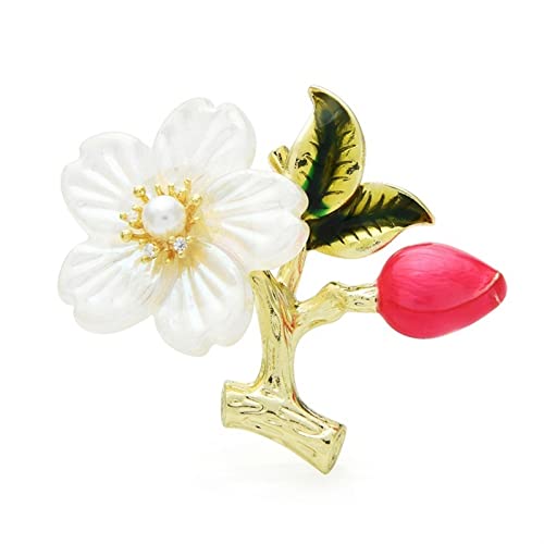 Broche fleur en émail WXKAGF et coquille de simulation pour un banquet élégant