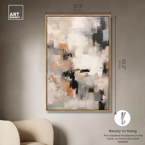 Art Remedy Up to date Moments Canvas Muted Abstract Wall Art, Gold Frame, 36" x 54" by Art Remedy - Image 5