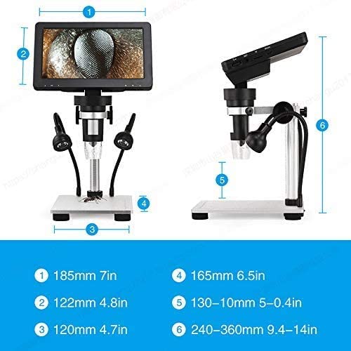 Image of Microware -1200X G1200 Electronic Video Microscope 7inch HD LCD Display 12MP Magnifier PCB BGA SMT Soldering Digital Microscope US Version