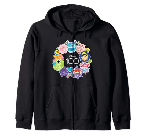 Sweat à capuche Disney 100 Pixar Happy Faces Sticker Circle D100 Zip Hoodie