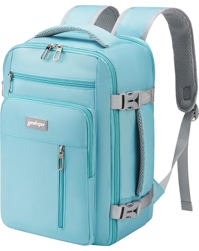 YOKGO Zaino Ryanair 40x20x25,Bagaglio a Mano 40x20x25 Ryanair, Zaino da Viaggio Aereo Piccolo Valigia Zaini Zainetto Uomo Donna 20L Borsa Porta PC 15,6” Laptop per Lavoro Casual Antifurto Turchese
