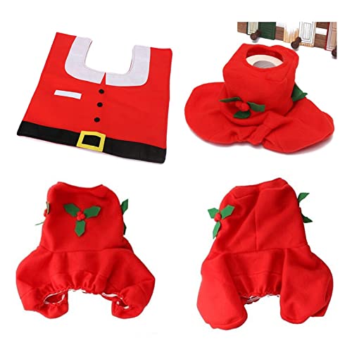 QAIXAG 3 Stücke Weihnachten Toilettensitzbezug Kreative 3D Weihnachten Niedlichen Cartoon Weihnachtsmann Toilettendeckel for Badezimmer Dekor Liefert – Bild 7